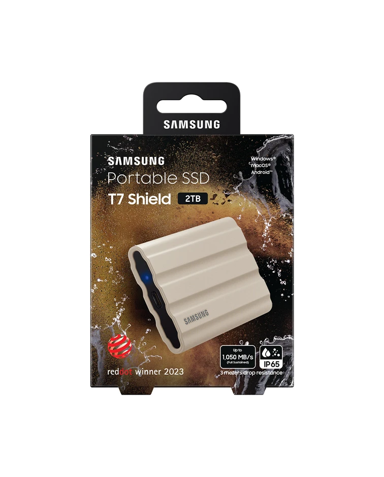 Samsung Portable SSD T7 Shield 2TB Beige USB 3.2 Rugged SSD