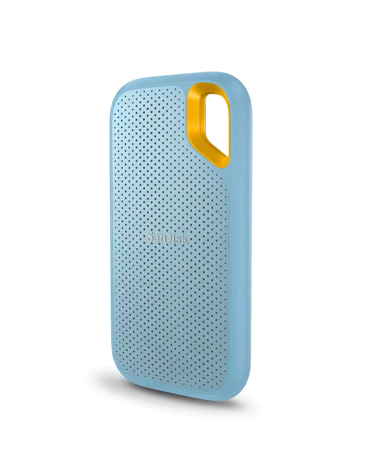 SanDisk Extreme Portable SSD 1050MB/s R, 1000MB/s W, PC, MAC & Smartphone Compatiable, 4TB, 5 Y Warranty, Sky Blue color, IP 65 resistance and 3-meter drop protection