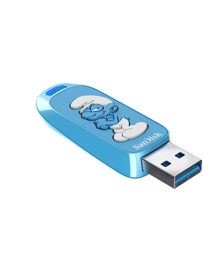 SanDisk Smurf USB Flash Drive 256GB, Up to 130MB/s