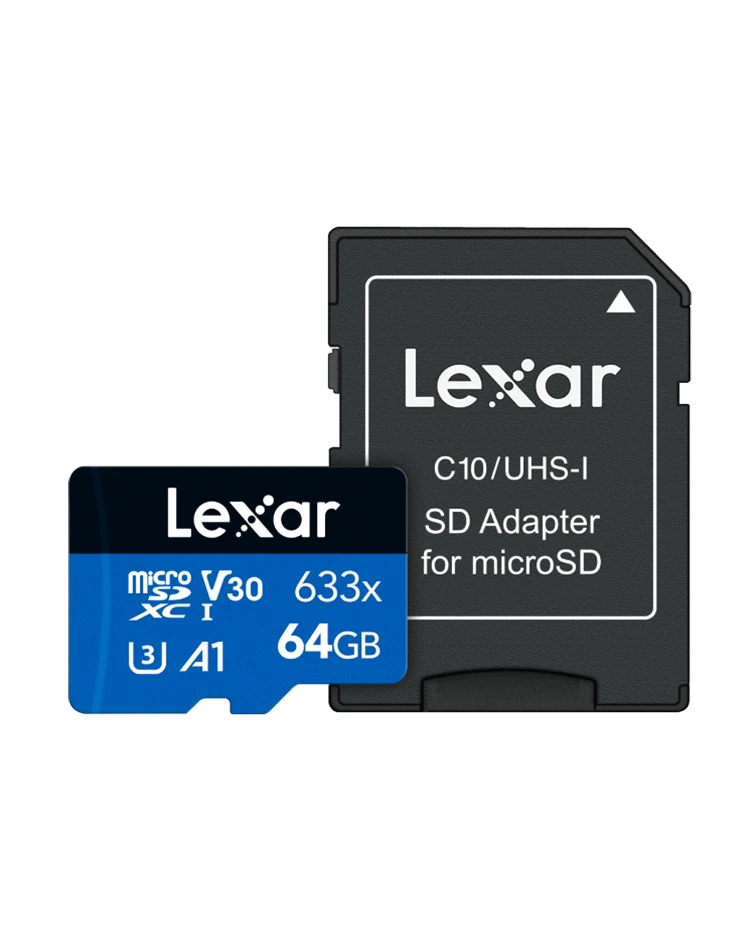 Lexar® 64GB High-Performance 633x microSDHC™/ microSDXC™ UHS-I Card BLUE Series