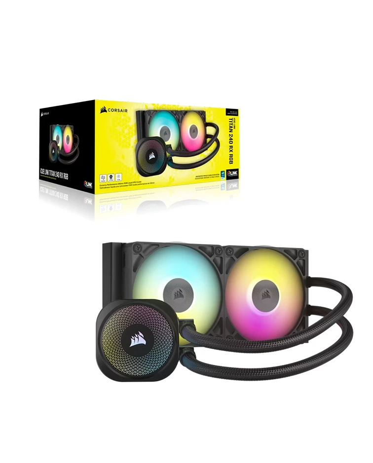 CORSAIR iCUE LINK TITAN 240 RX RGB AIO, 240mm Radiator, Liquid CPU Cooler