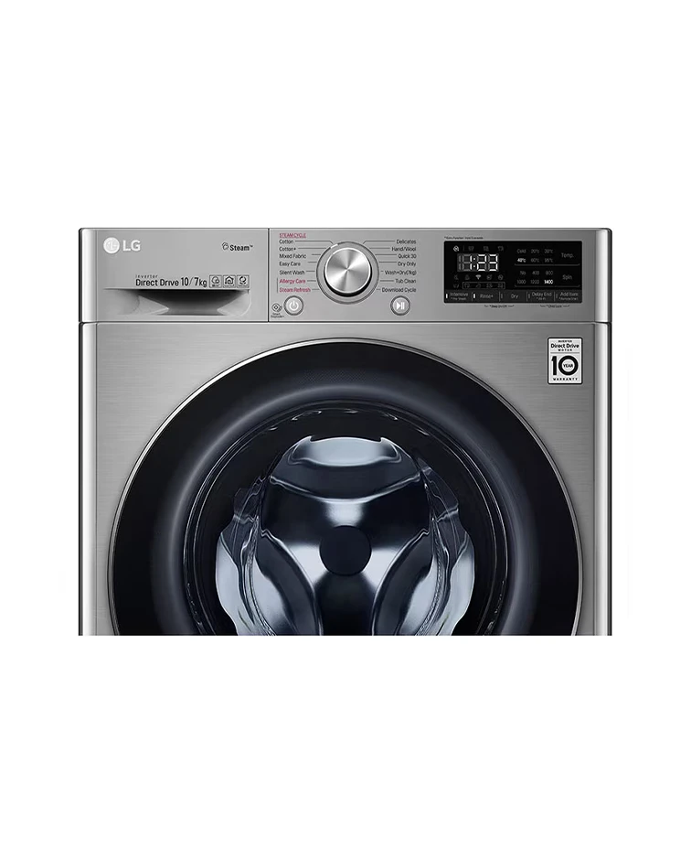 LG Washer/Dryer Combo, 10kg Wash / 6kg Dry, Steam™, Silver