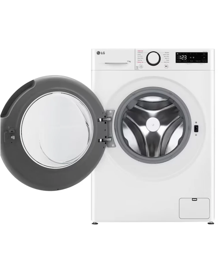 LG Front Load Washer, 11kg, TurboWash™, Steam™, White