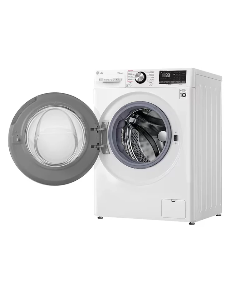 LG Front Load Washer, 10.5kg, TurboWash™ 360, Steam™, White