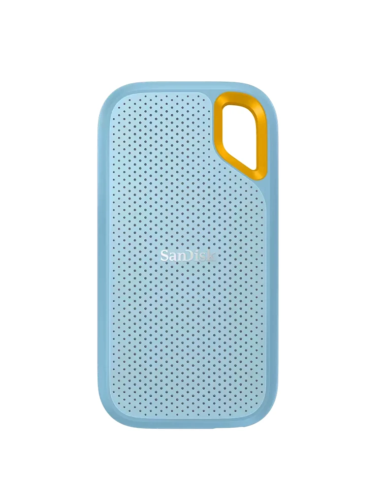 SanDisk Extreme Portable SSD 1050MB/s R, 1000MB/s W, PC, MAC & Smartphone Compatiable, 1TB, 5 Y Warranty, Sky Blue color, IP 65 resistance and 3-meter drop protection