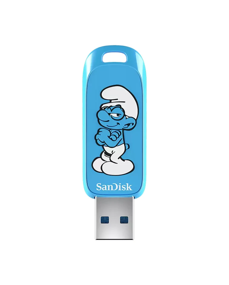 SanDisk Smurf USB Flash Drive 256GB, Up to 130MB/s