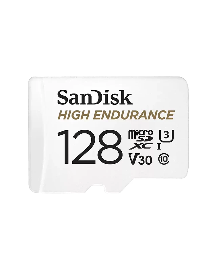 SanDisk High Endurance microSDXC 128GB + SD Adapter - for dash cams & home monitoring, up to 10,000 Hours, Full HD / 4K videos, up to 100/40 MB/s Read/Write speeds, C10, U3, V30