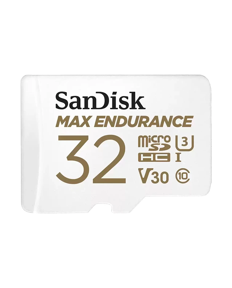 SanDisk MAX ENDURANCE microSDHC 32GB + SD Adapter - for home security cameras & dashcams, up to 15,000 Hours, Full HD / 4K videos, Extreme endurance, up to 100/40 MB/s Read/Write speeds, C10, U3, V30