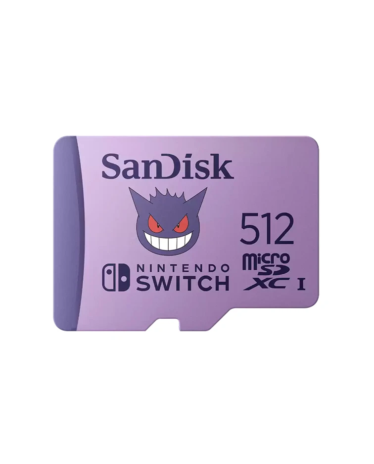 SanDisk Pokémon Gengar microSD Card for Nintendo Switch 512GB (Up to 100MB/s read speed, up to 90MB/s write speed, 4K UHD, V30, U3)