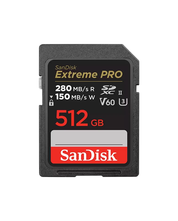 SanDisk Extreme PRO 512GB V60 UHS-II SD cards, 280/150MB/s,V60,C10,UHS-II