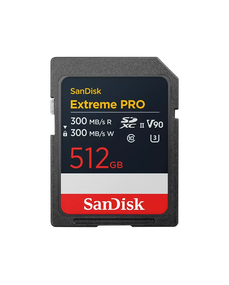 SanDisk Extreme PRO 512GB SDXC Memory Card, 300MB/s Read & Write speeds, 8K, V90, UHS-II