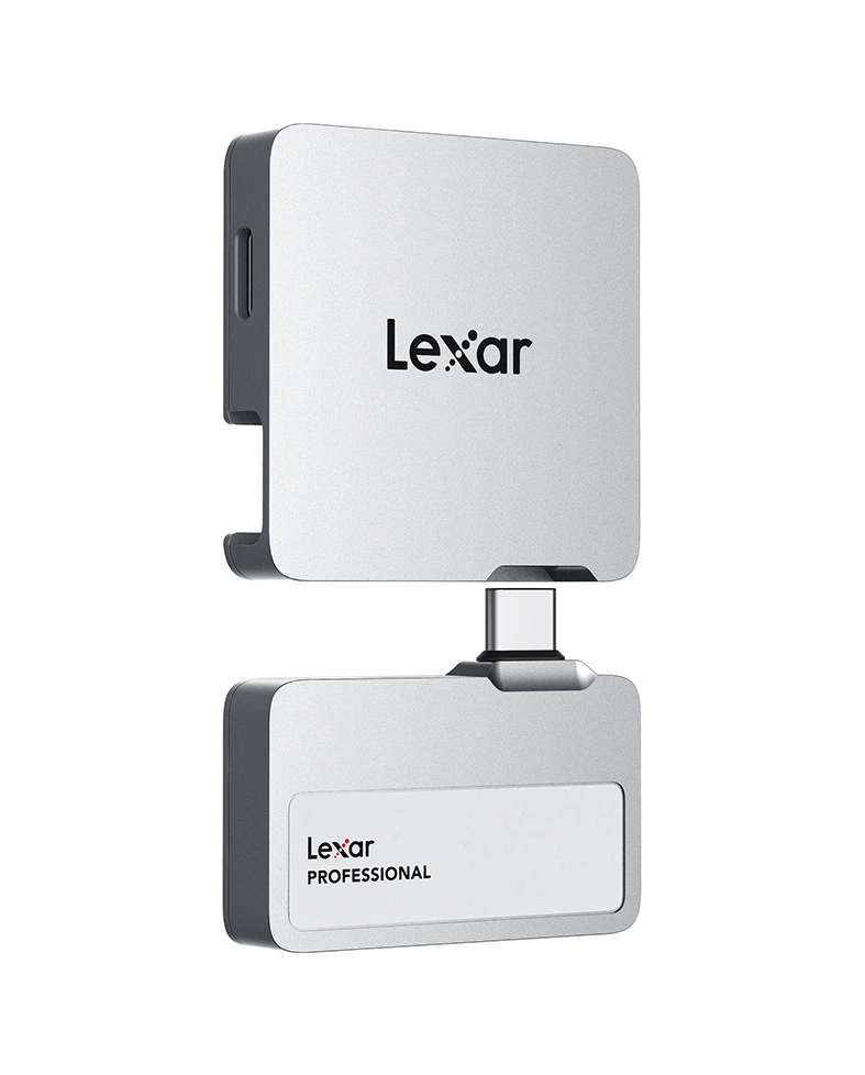Lexar® 2TB Professional Go Portable SSD with Hub Silver Series
