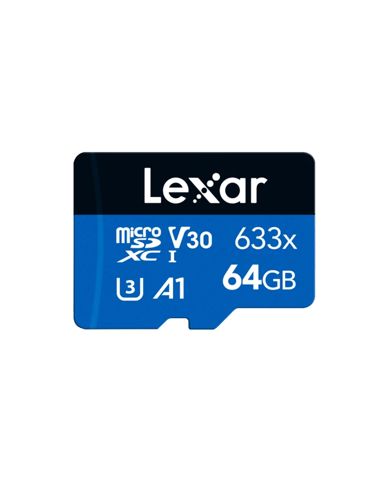 Lexar® 64GB High-Performance 633x microSDHC™/ microSDXC™ UHS-I Card BLUE Series