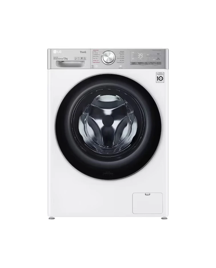 LG Front Load Washer, 12kg, TurboWash™, Steam™, White